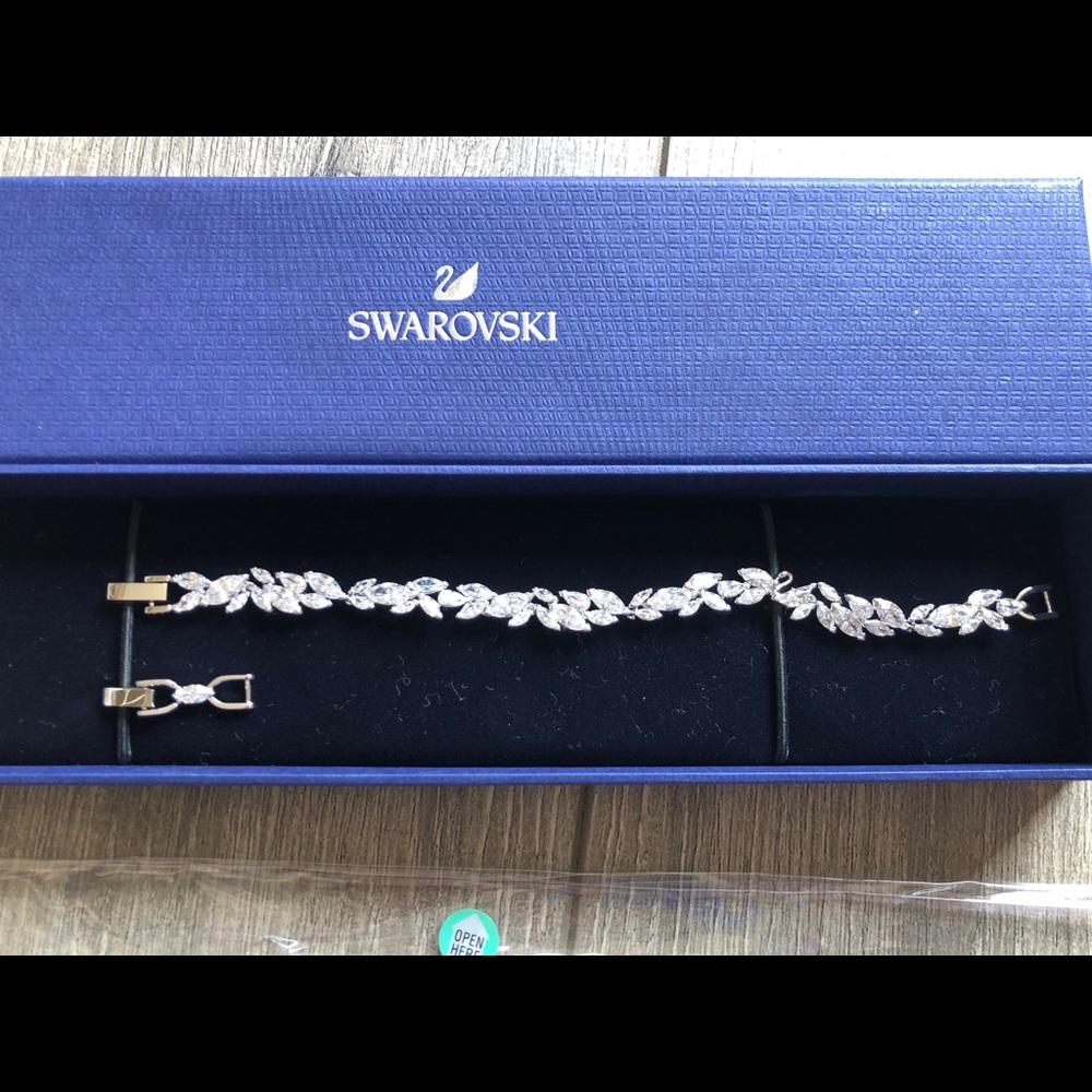 Louison Bracelet ,White ,Rhodium Plated